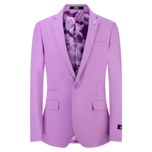 Purple Men's Blazer Jacket Stretch Fabric Notch Lapel Slim-Fit Style-S1601