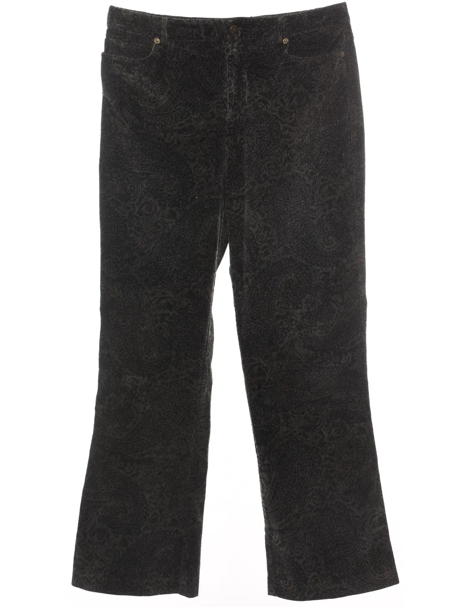 Rafaella Dark Grey Corduroy Fabric Trousers - W34 L31