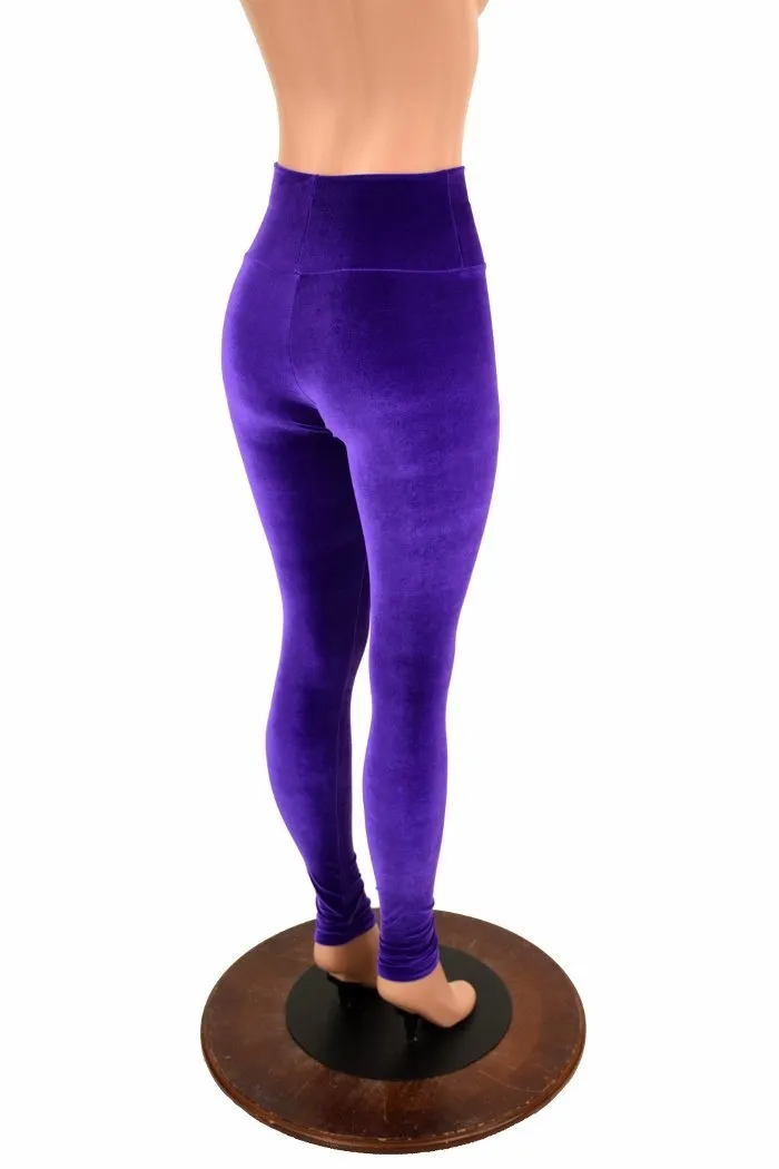 Ready to Ship Purple Velvet High Waist Leggings 3XL