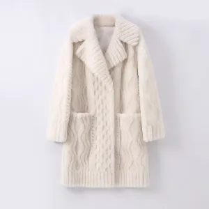 Real Wool Women's Fur Trench Coat