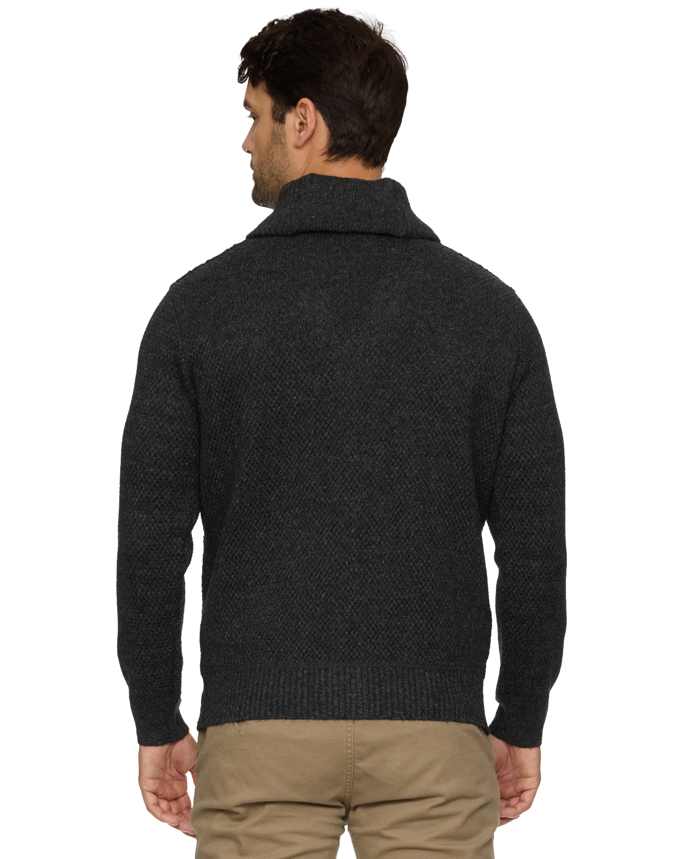 RHINELAND FLEECE-LINED SHAWL COLLAR CARDIGAN