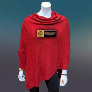 Rich Maroon Boat Neck Cashmere Poncho