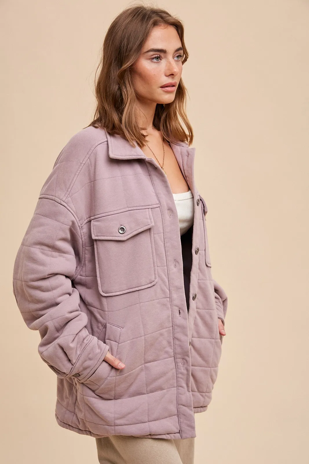 Ryah Oversized Quilted Button Down Jacket