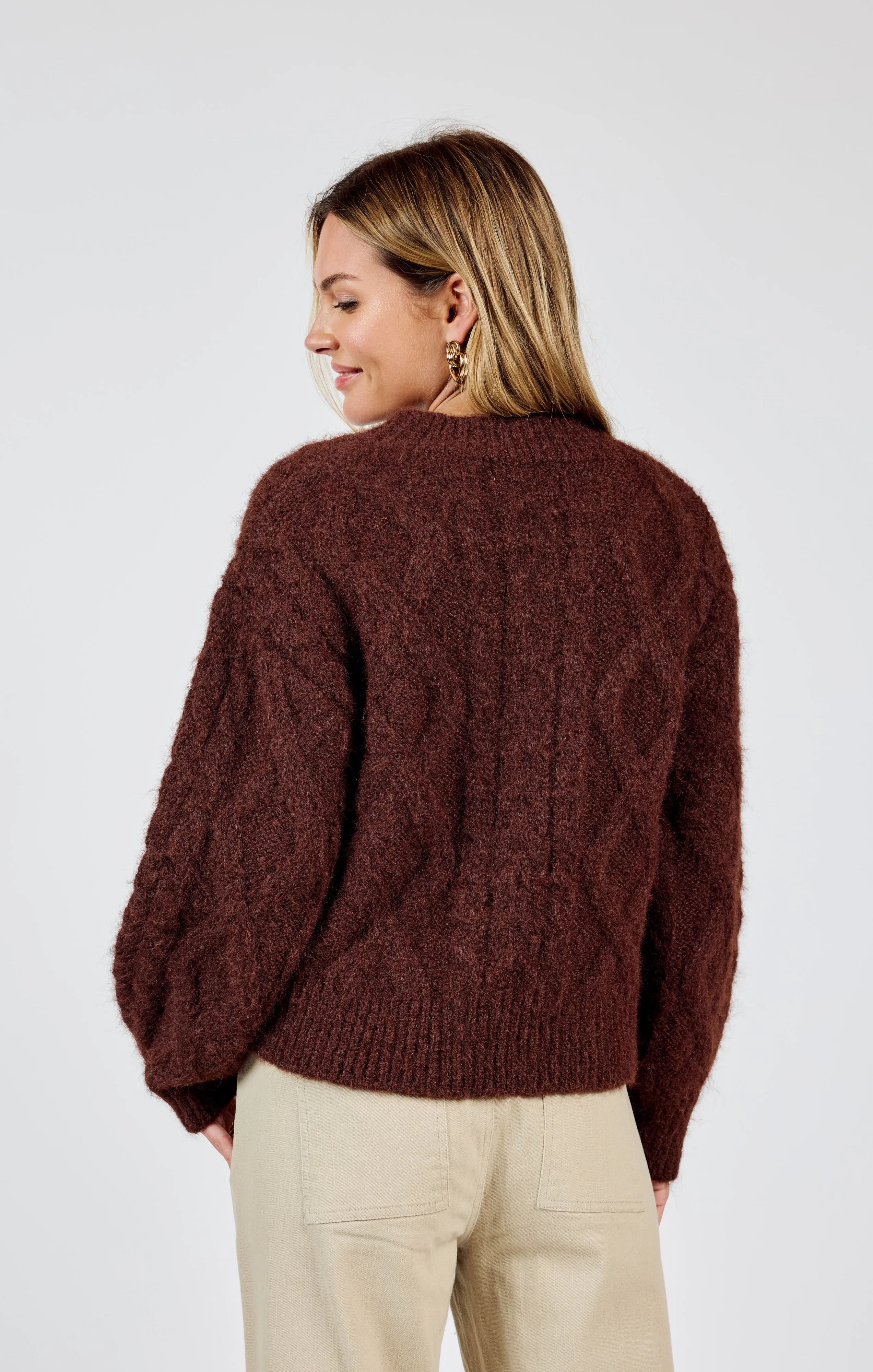 Sadie & Sage Join Hands Cable Knit Sweater