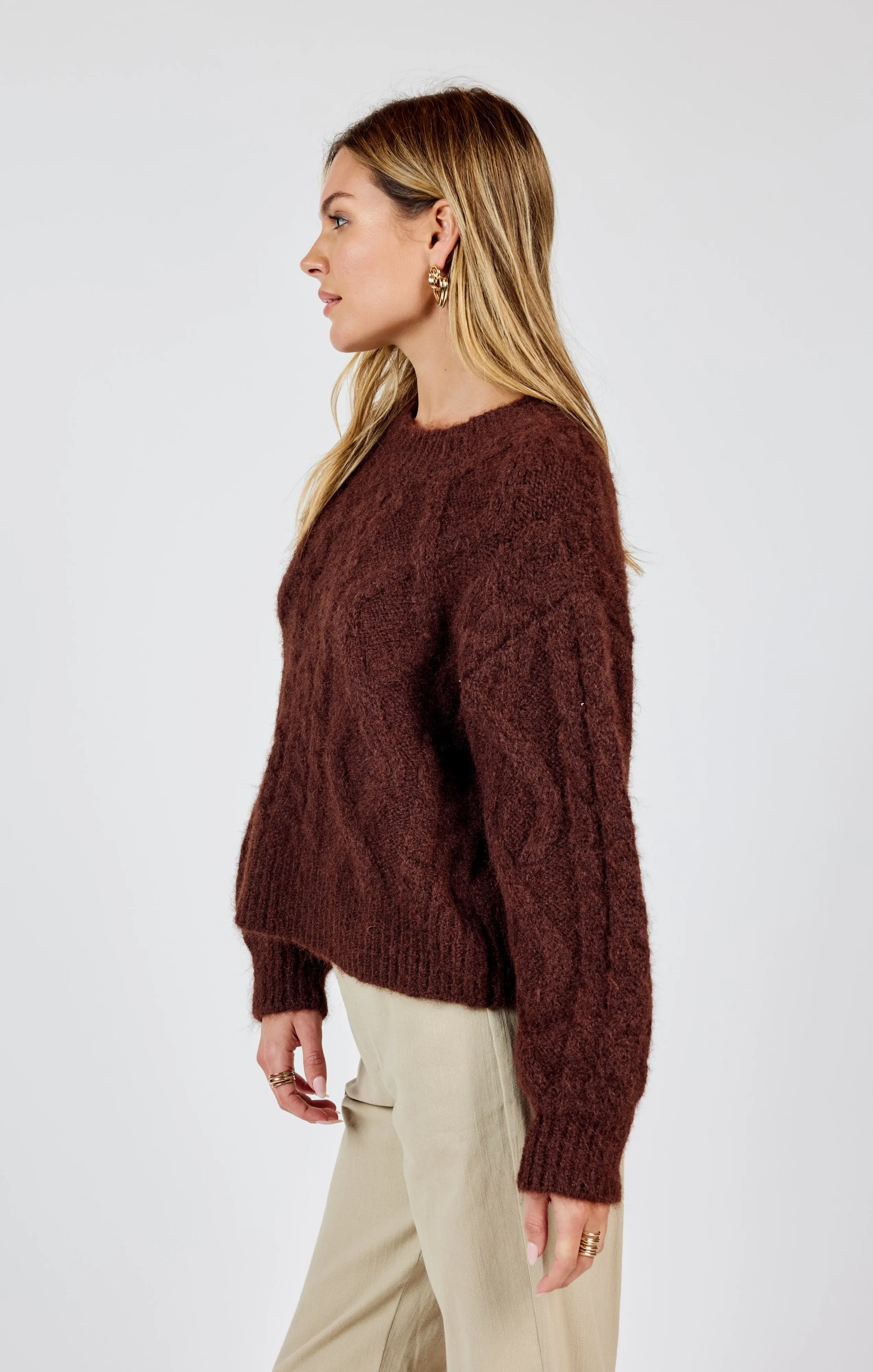 Sadie & Sage Join Hands Cable Knit Sweater