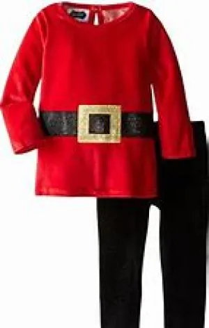 Santa Belted Tunic and Leggings | Mud Pie