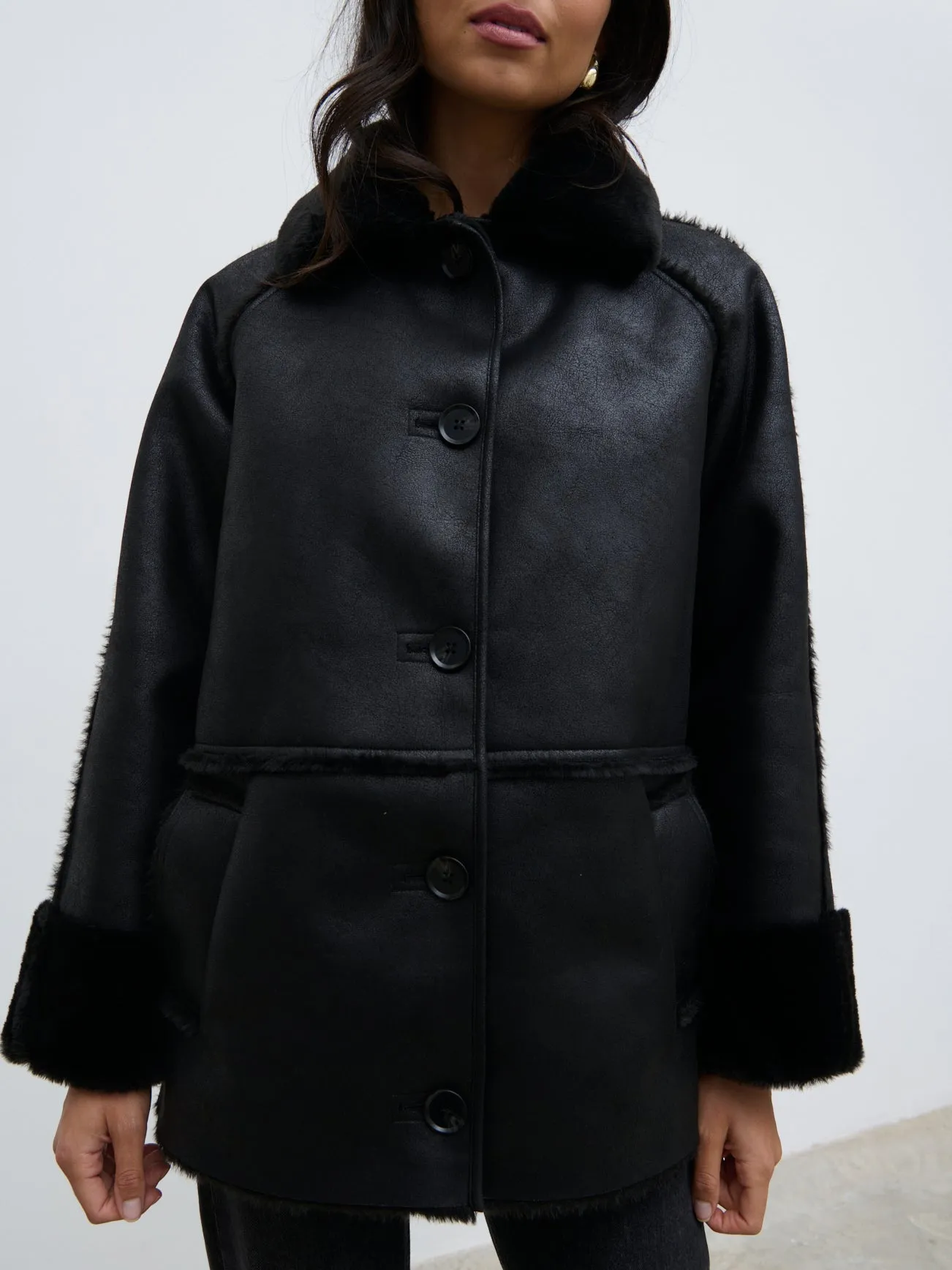 Sawyer Aviator Coat - Black