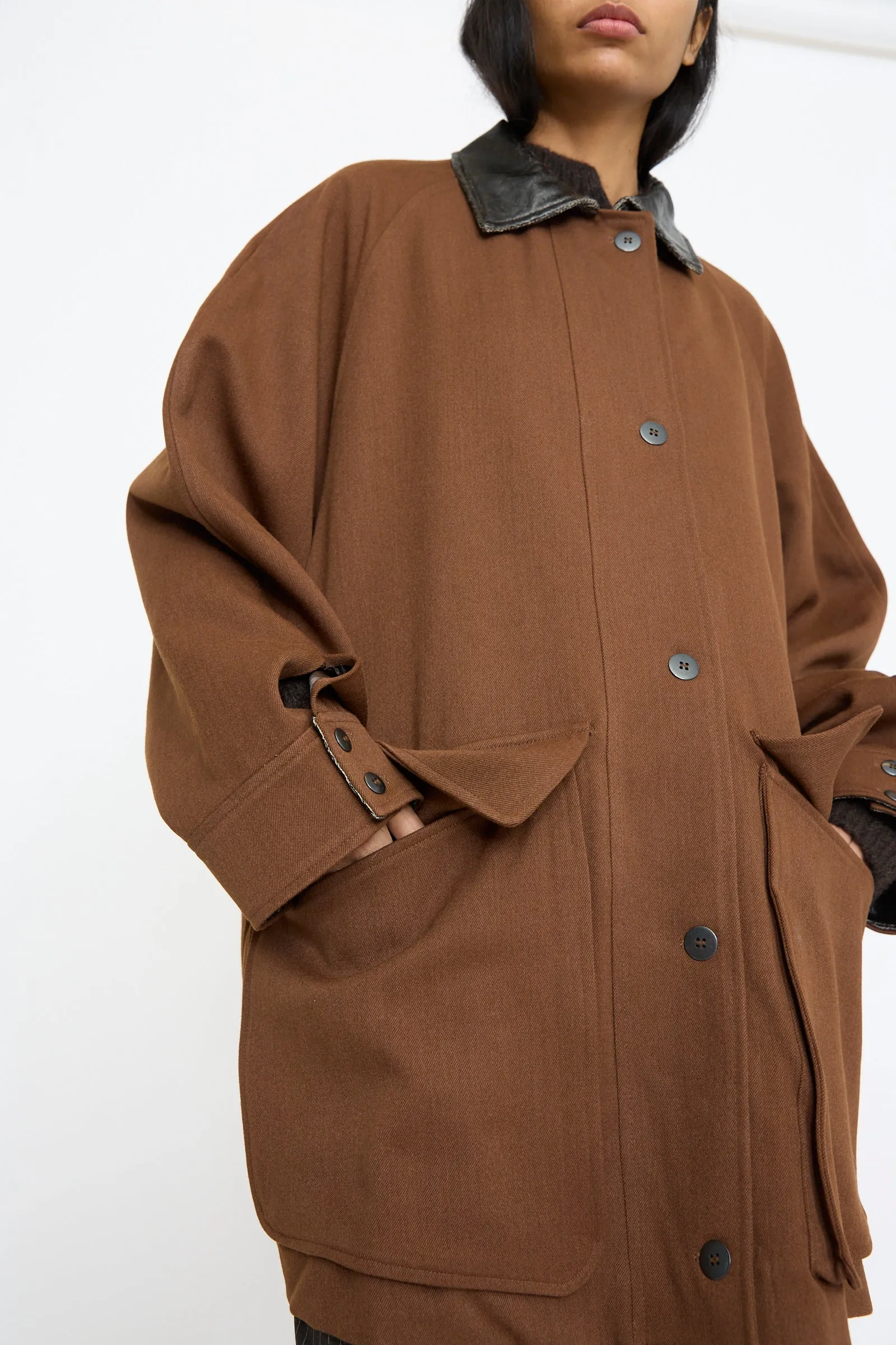 Short Trench Coat in Root