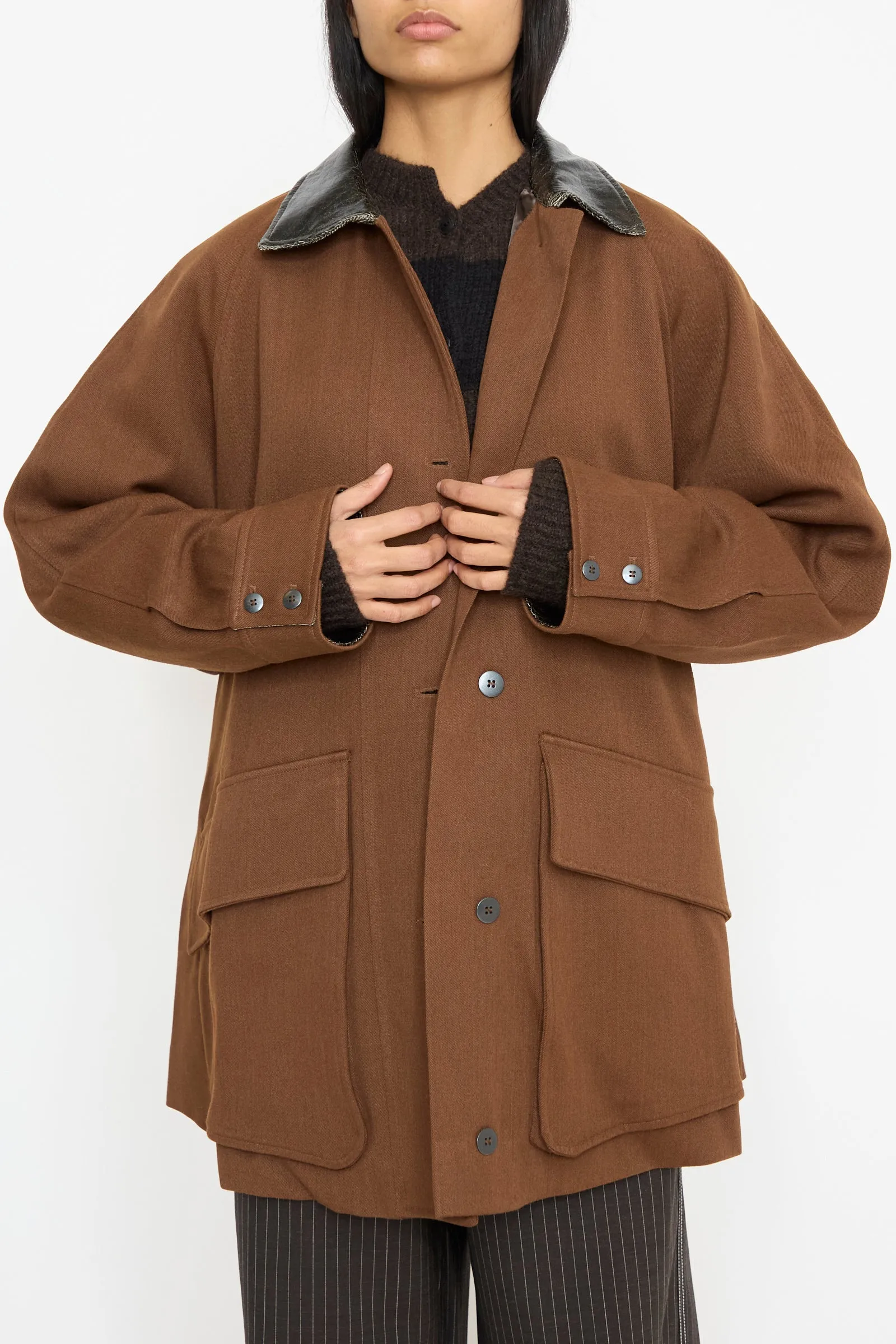 Short Trench Coat in Root