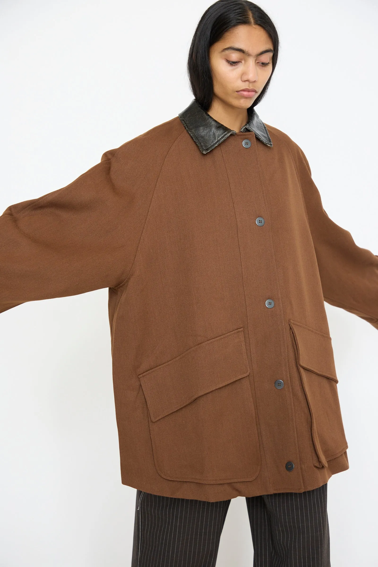 Short Trench Coat in Root