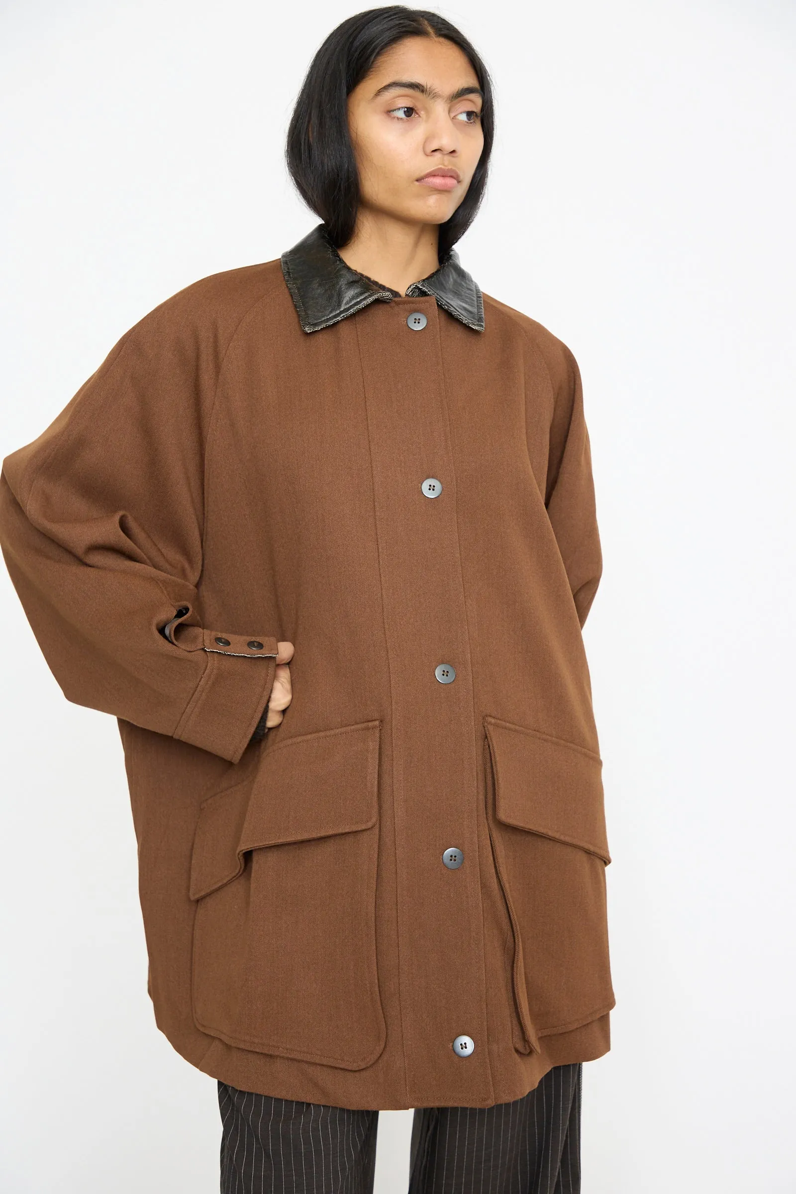 Short Trench Coat in Root