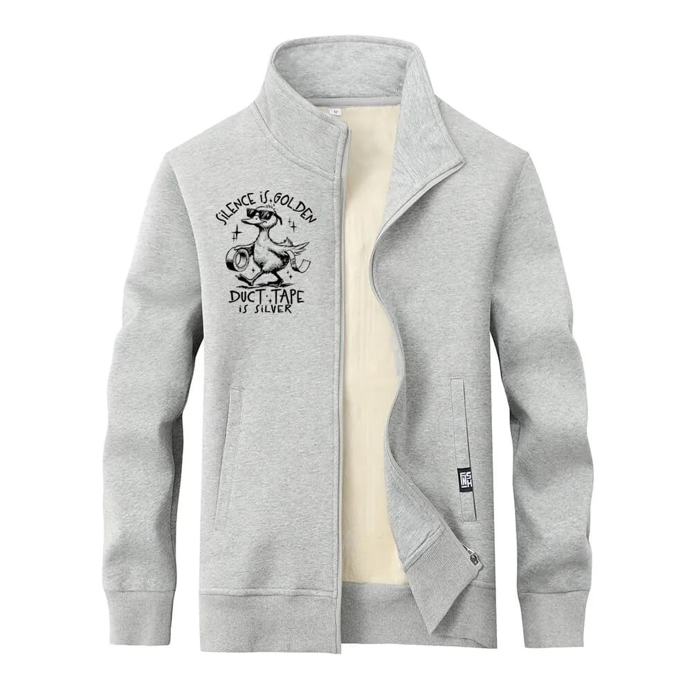 Silence Is Golden Fleece Sherpa Stand Collar Zip Cardigan