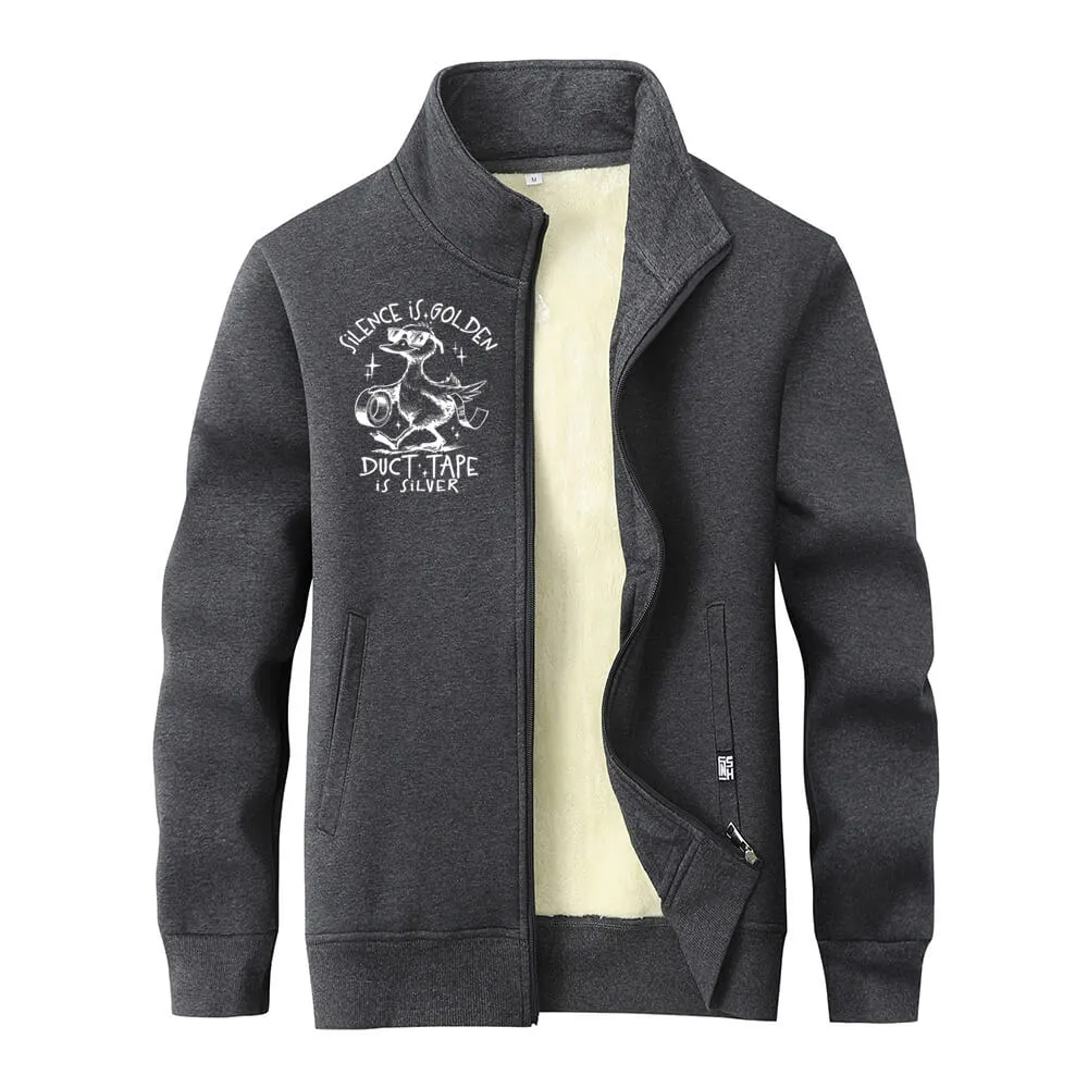 Silence Is Golden Fleece Sherpa Stand Collar Zip Cardigan