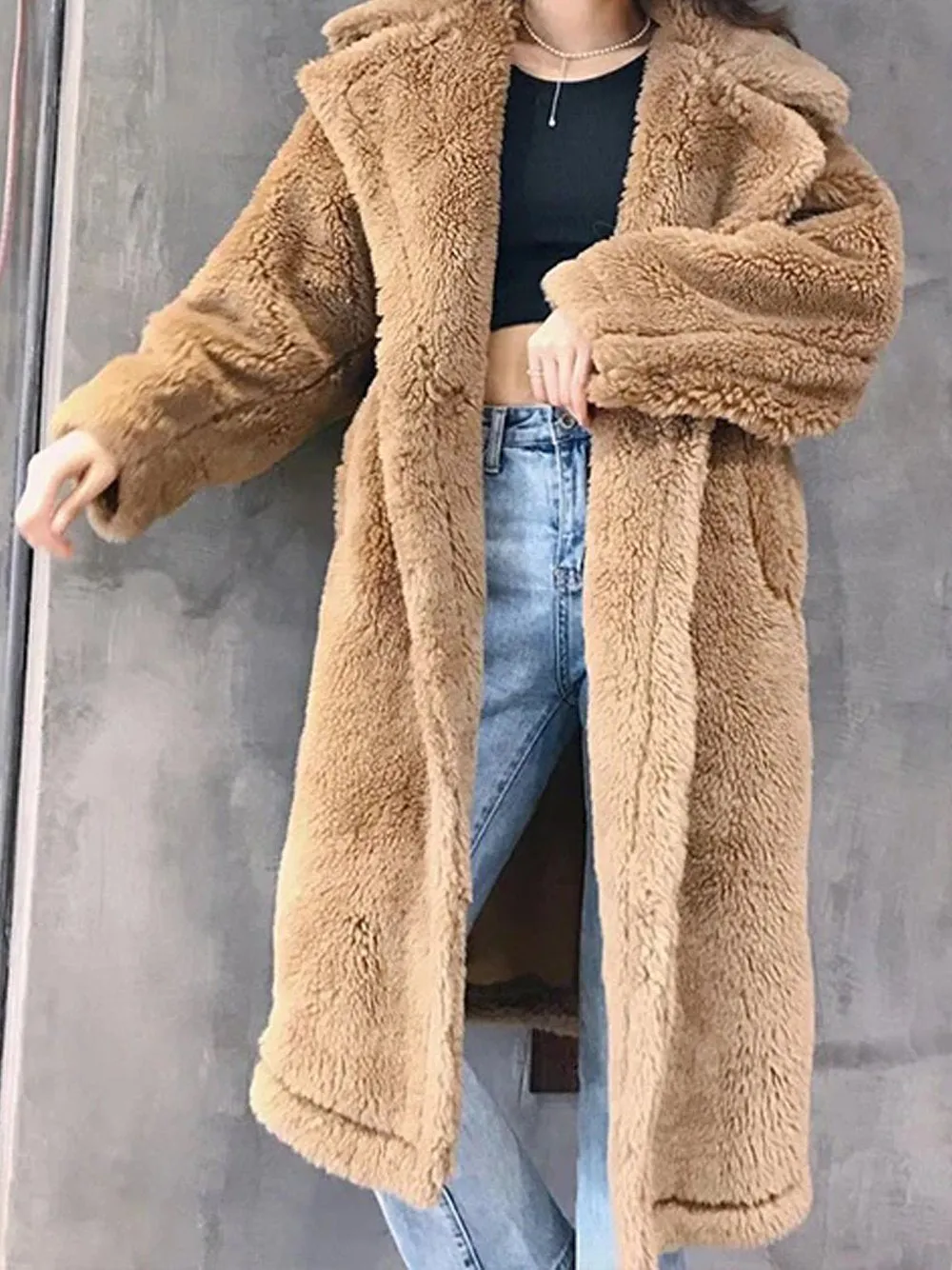 SIMBO Faux Fur Teddy Bear Coat