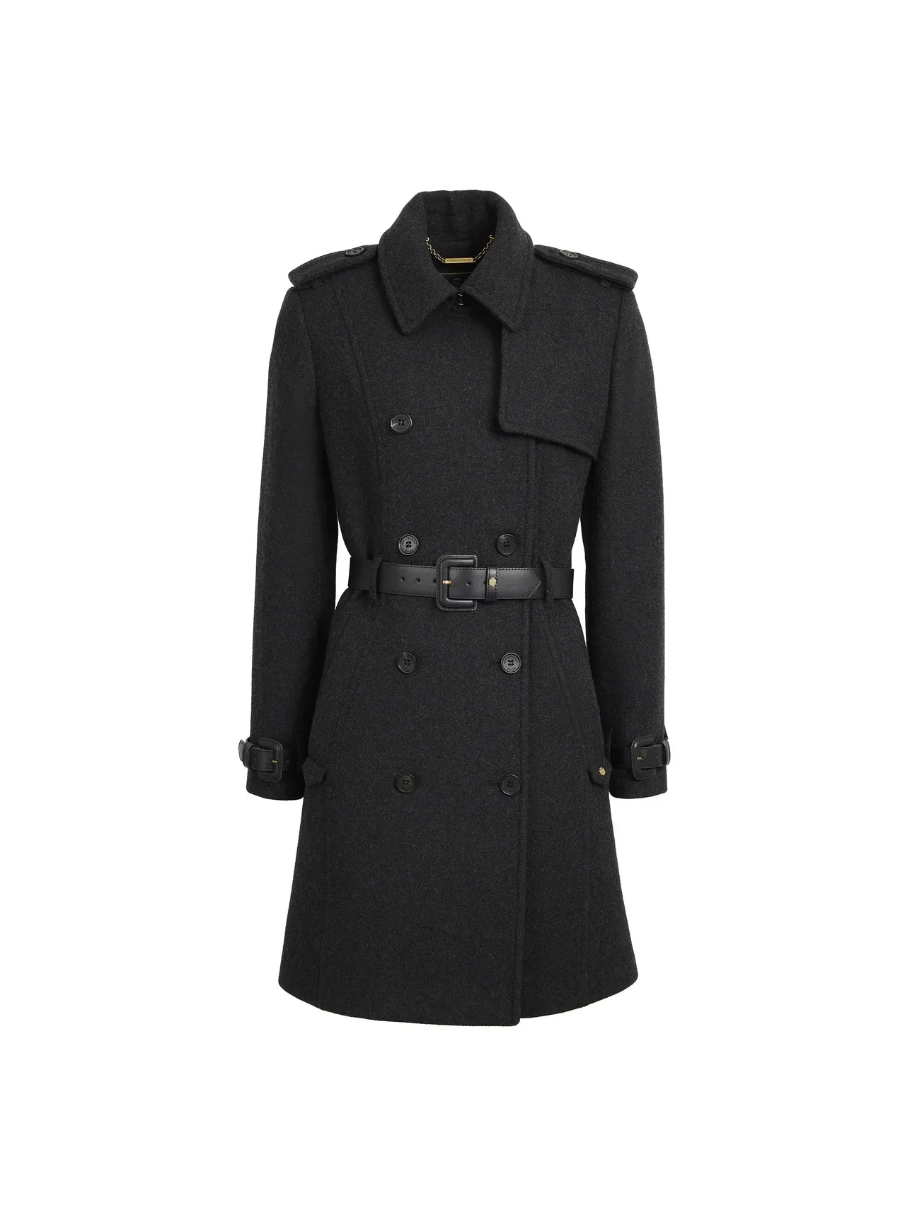 Sophia Wool Trench Coat Charcoal