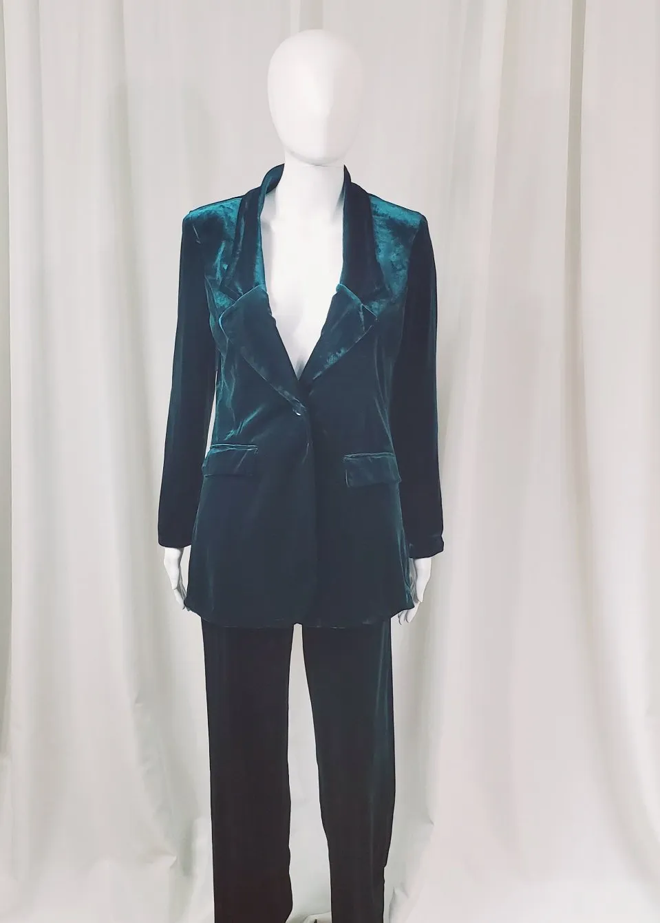 SP Curves-Velvet Pants Suit (Hunter Green)