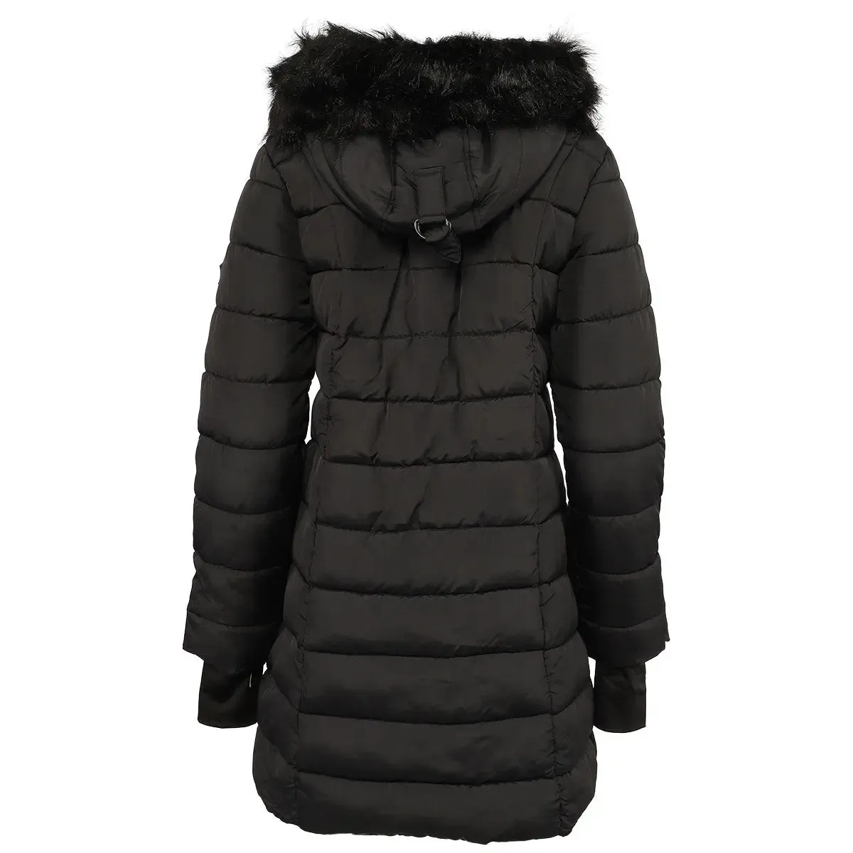 Steve Madden Women's Jacket with Faux Fur Hood