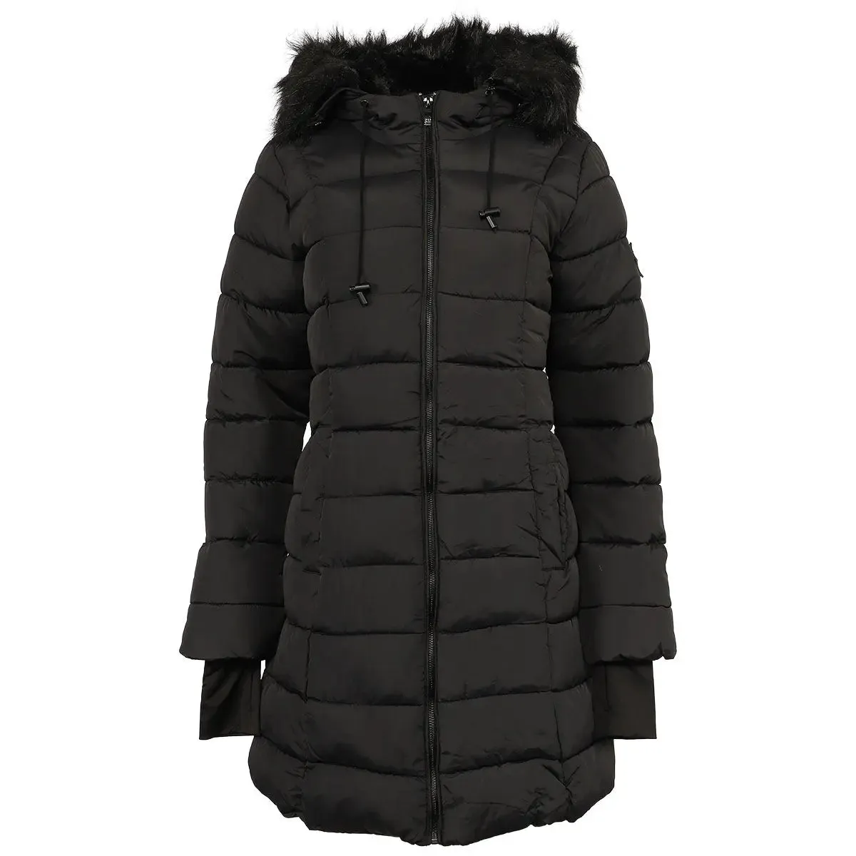 Steve Madden Women's Jacket with Faux Fur Hood