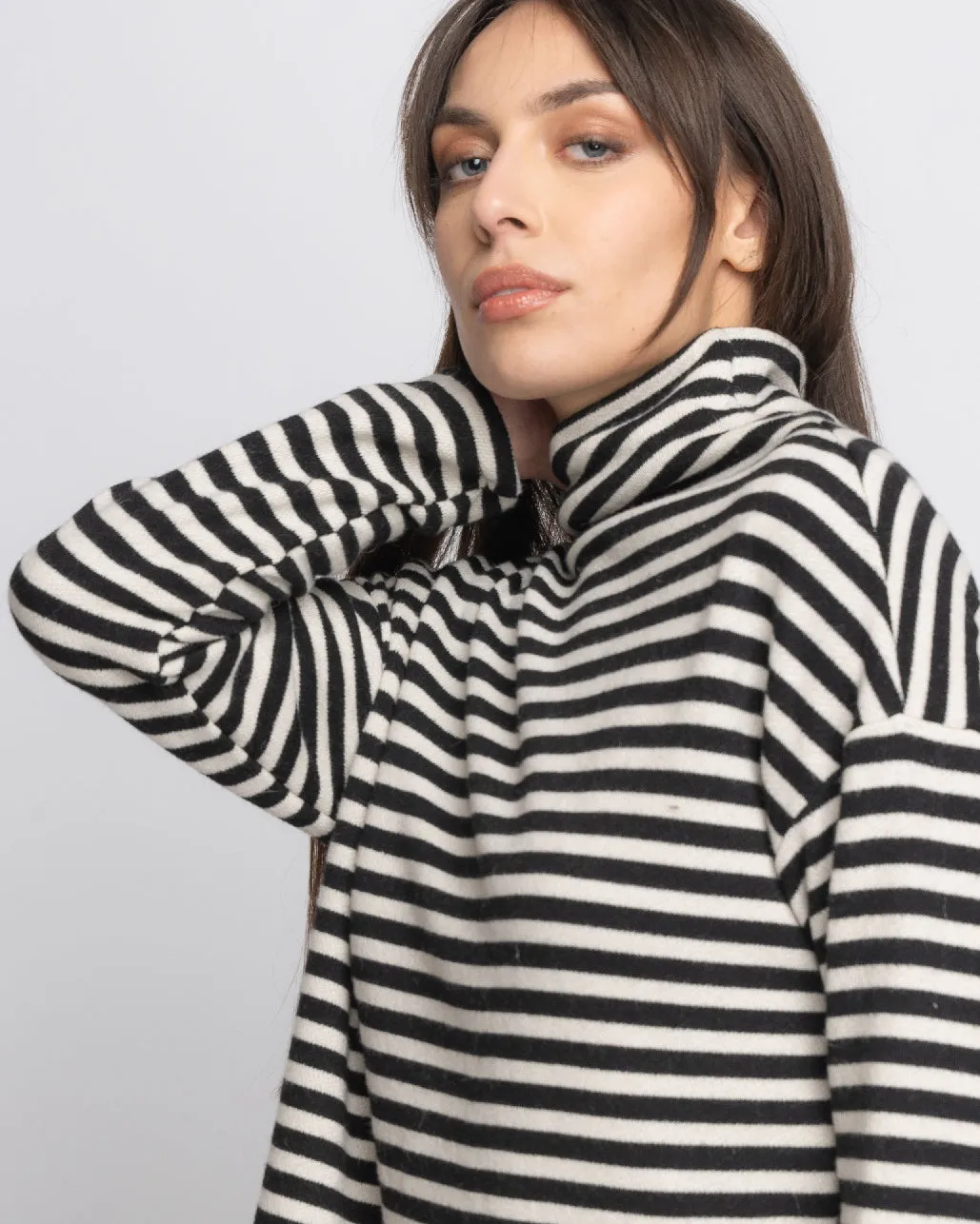 Striped Turtleneck Sweater