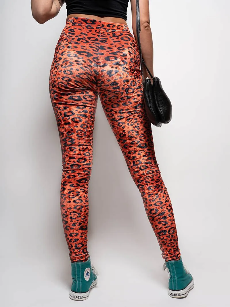 Sunrise Cheetah Velvet Leggings | Women's