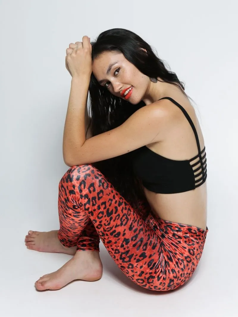 Sunrise Cheetah Velvet Leggings | Women's