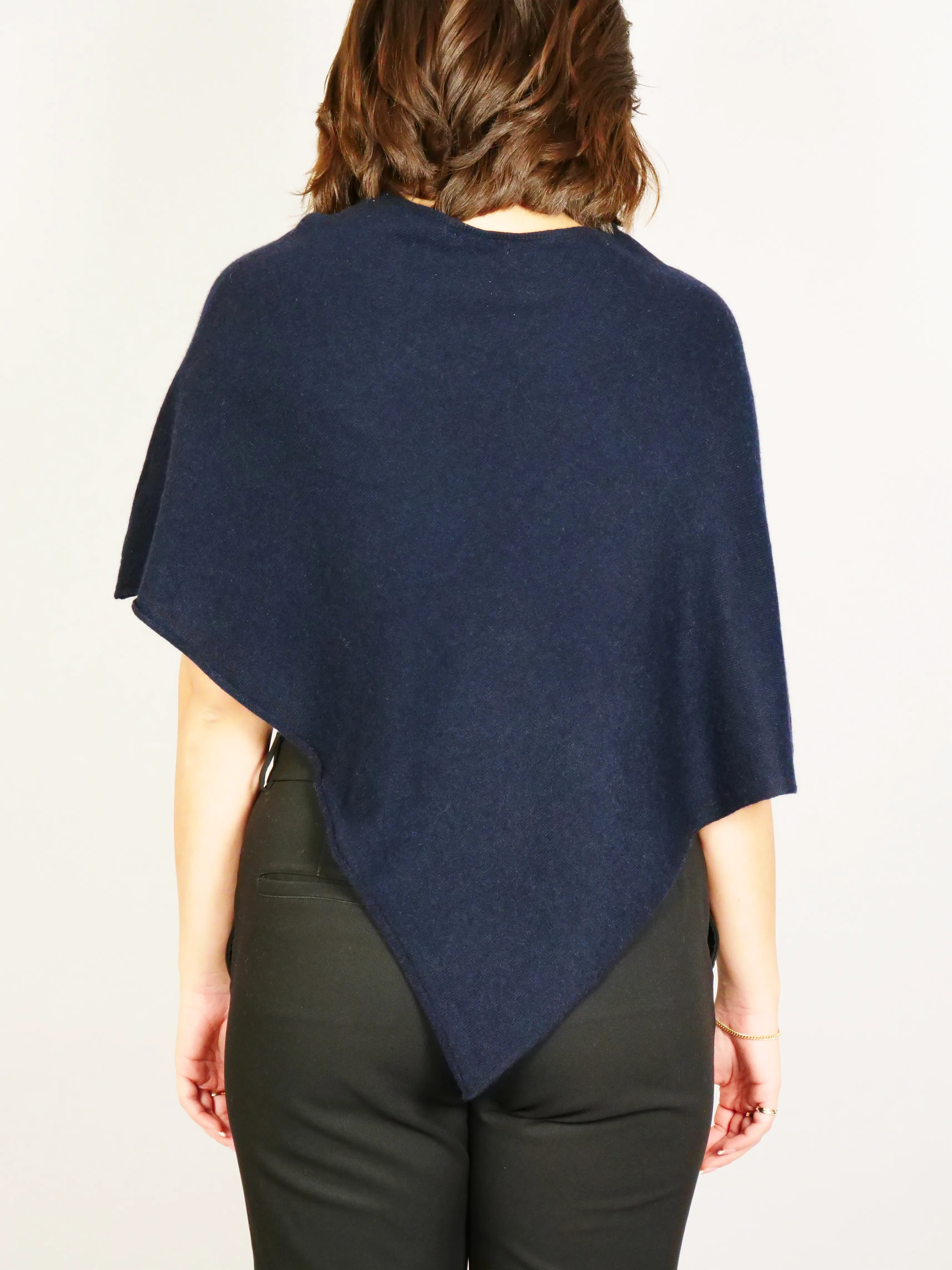 SY-24001 Poncho - 100% Cashmere - Accesories - Dark Blue