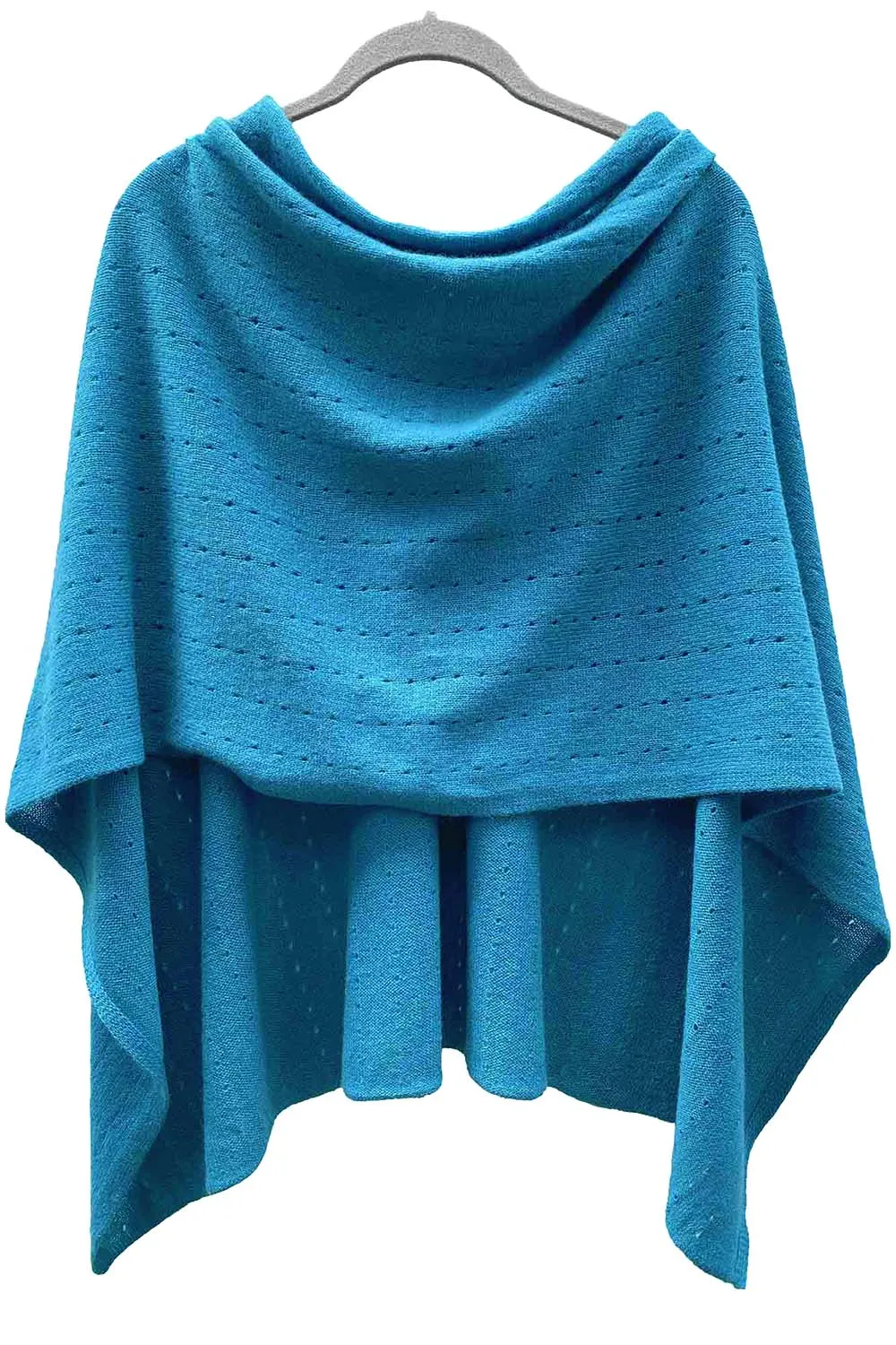 Teal blue cashmere poncho Multiway