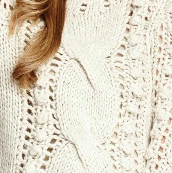 Thick Soft Cable Knot Sweater - Cream