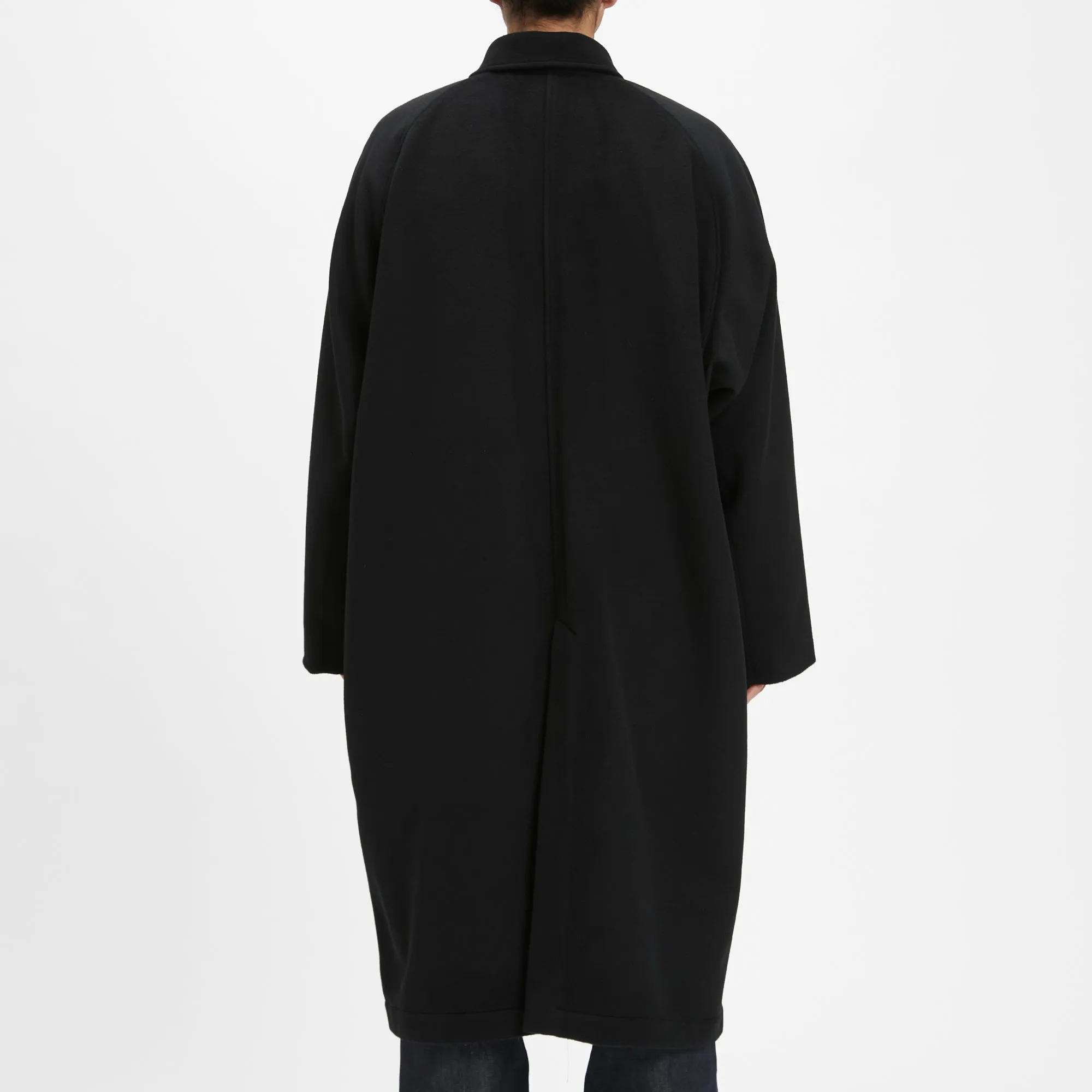 Town Trench Coat - Black Wool