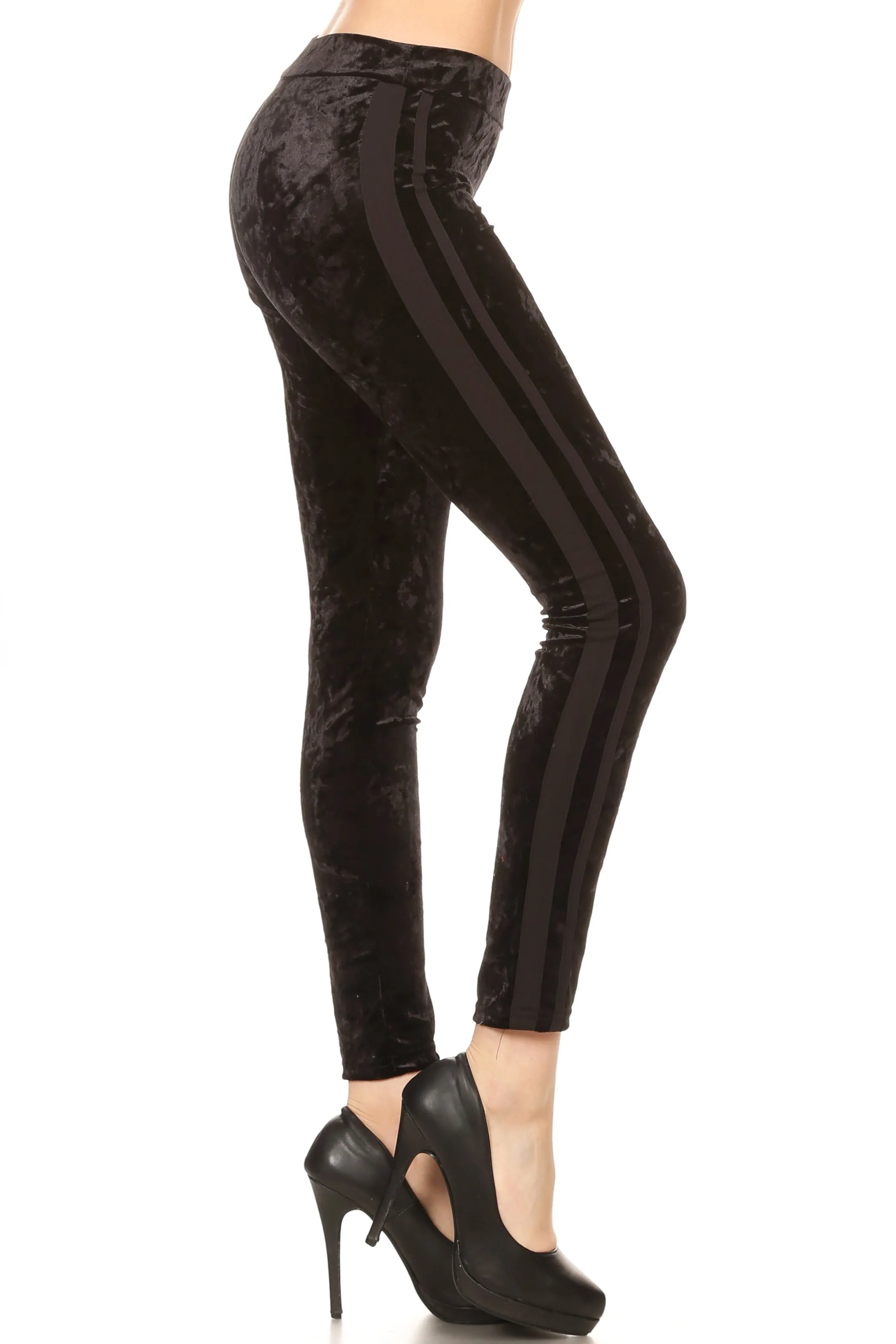 Varsity Stripe Velvet Leggings