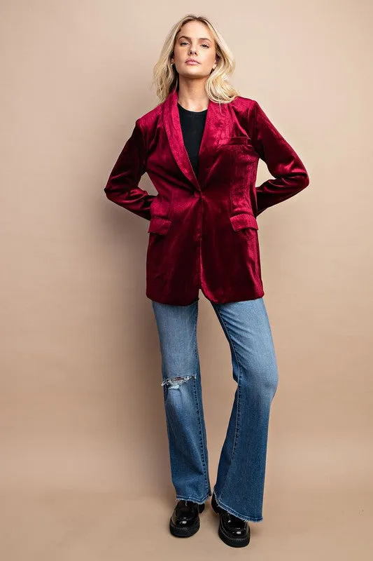 Vibrant Velvet Blazer