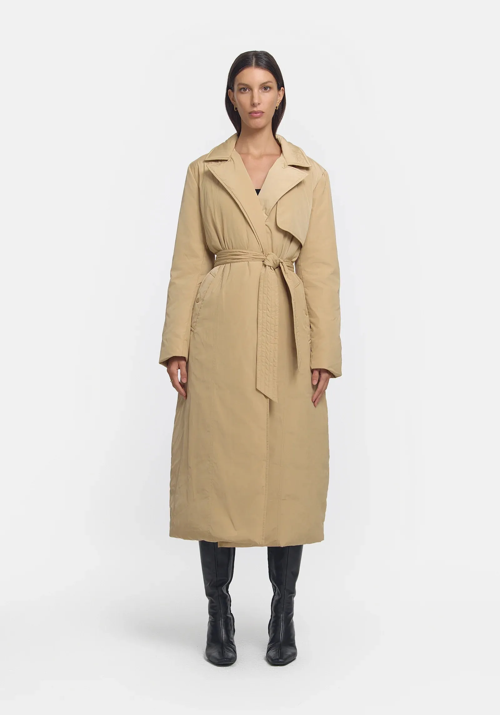 Victorious Puffer Trench in Bone