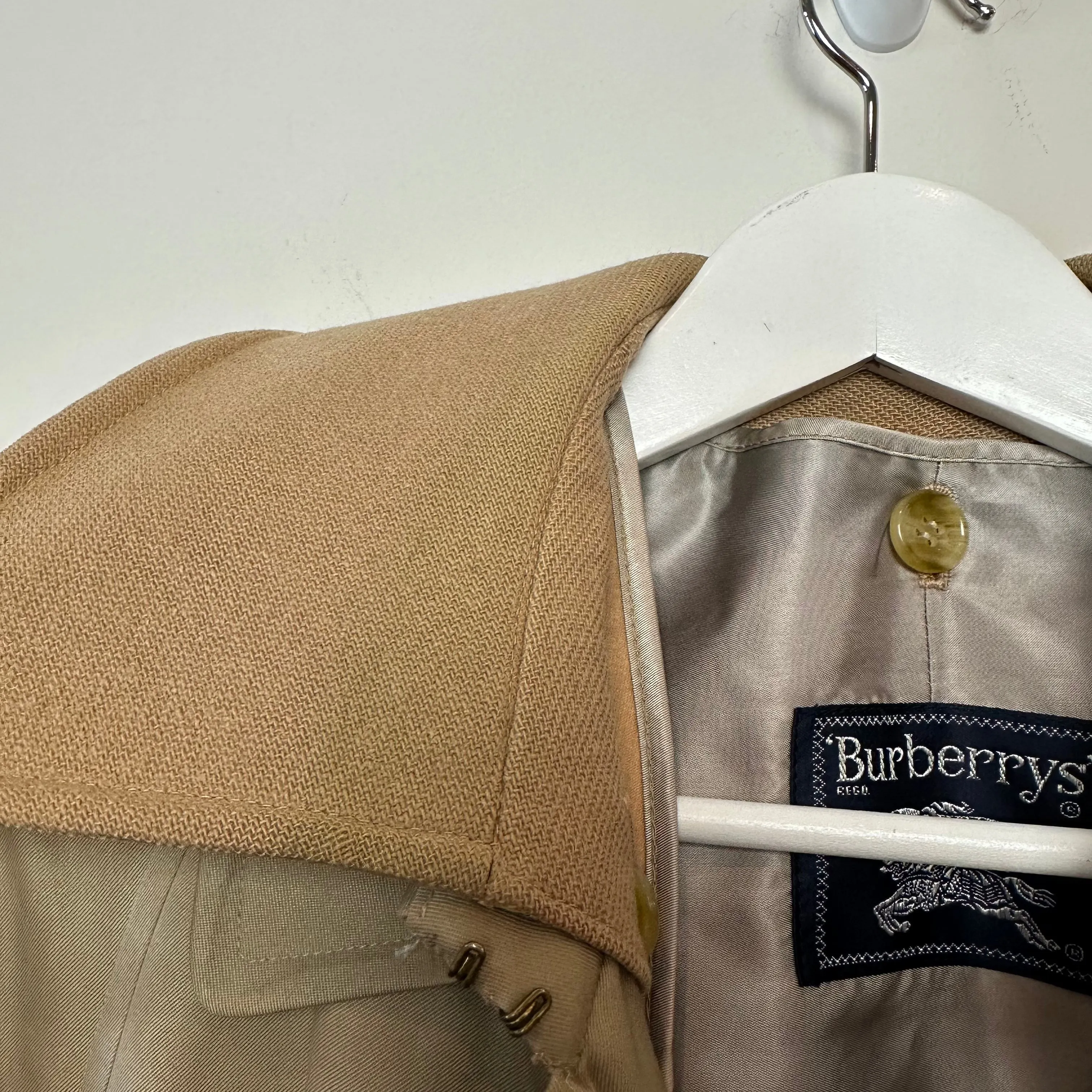 Vintage Burberry Trench Coat Long Nova Check Removable Wool Lining 36 Regular