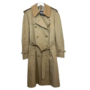 Vintage Burberry Trench Coat Long Nova Check Removable Wool Lining 36 Regular