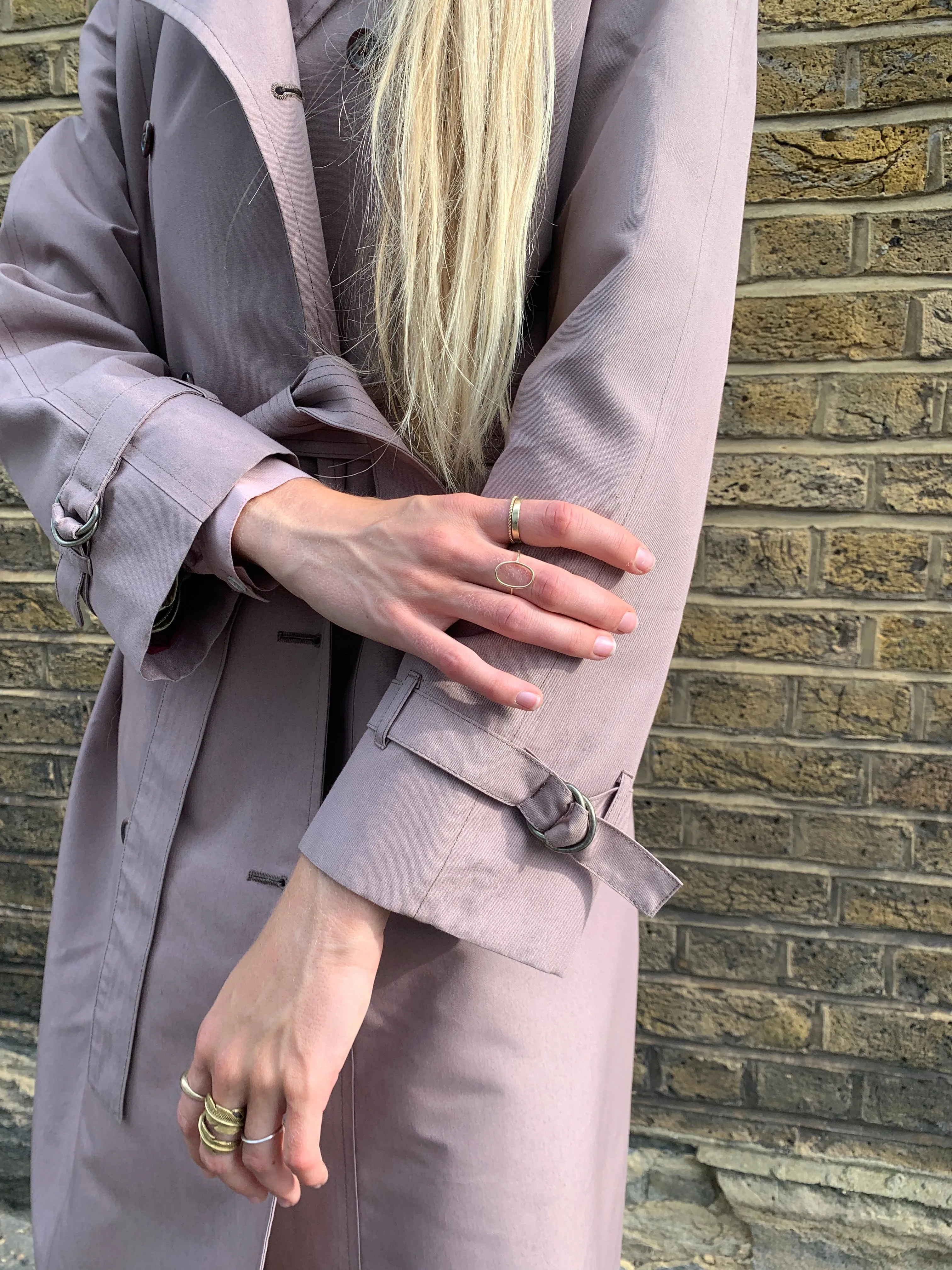 Vintage trench coat in dusky pink