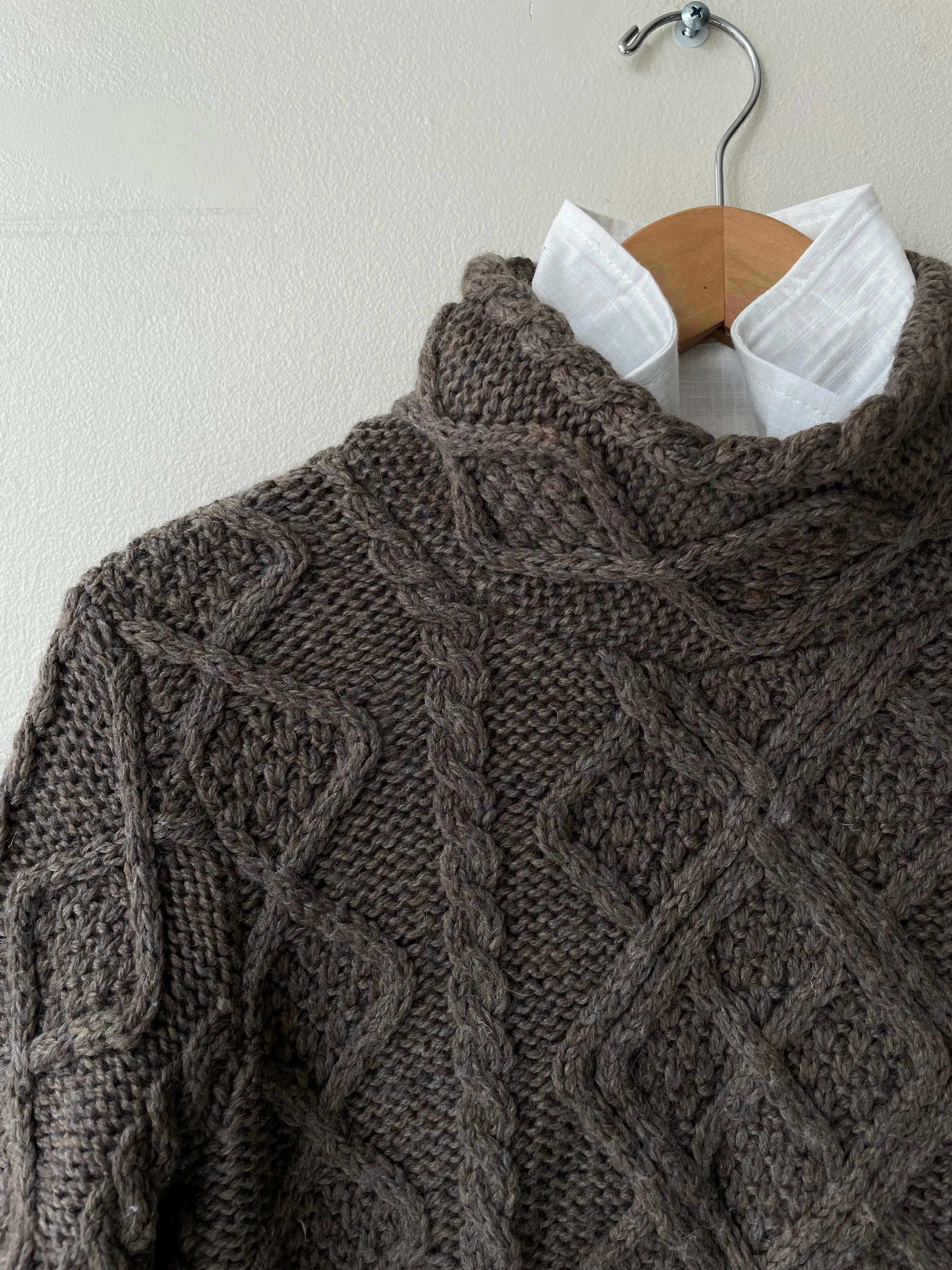 Walnut Wool Cable Knit