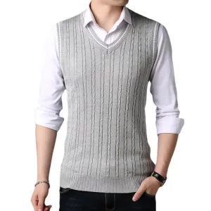 West Louis™ Casual Knitted V-Neck Elegant Sweater Vest