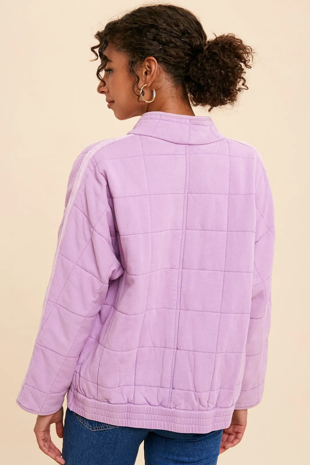 Whitney Burnout Quilted Jacket - Purple