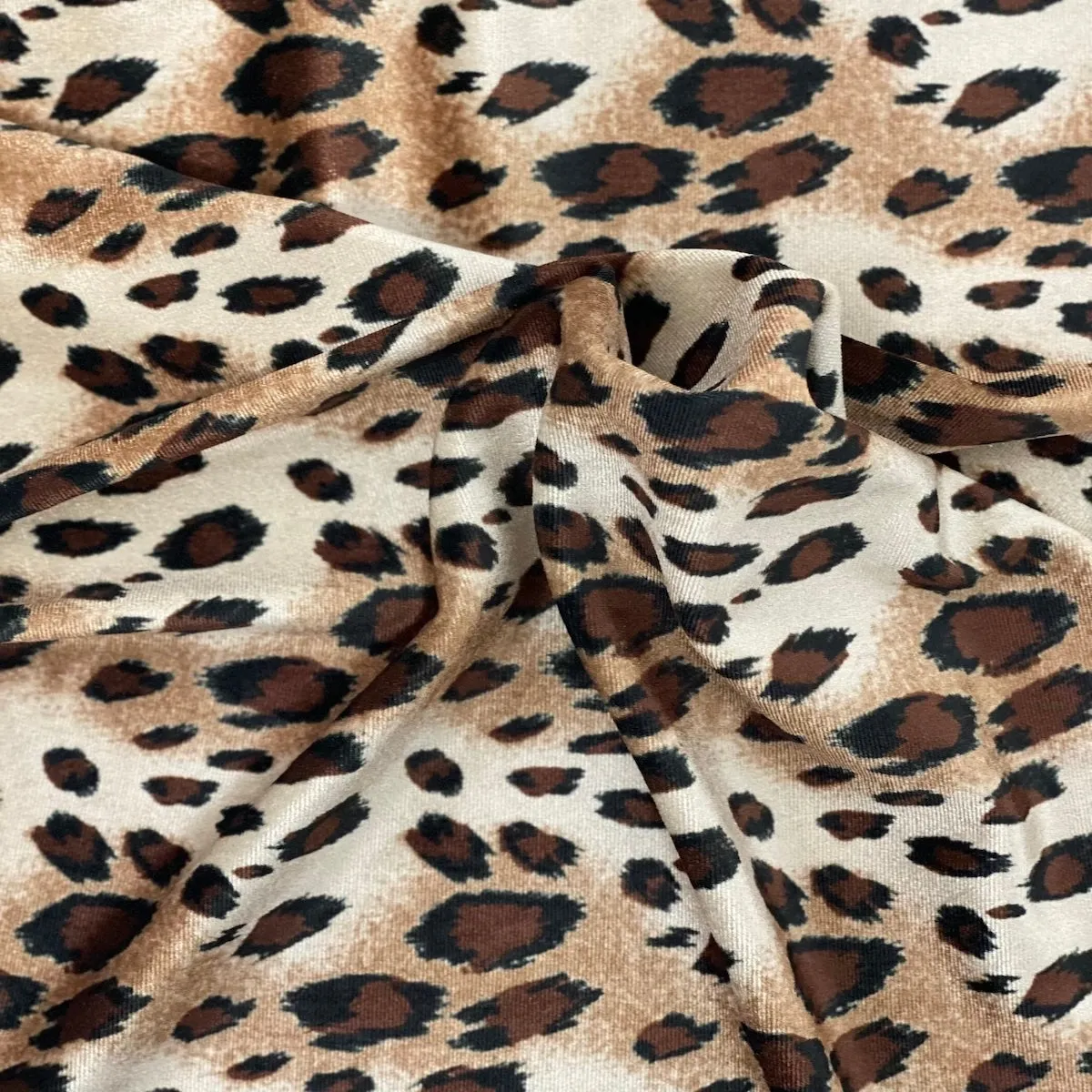 Wild Cheetah Print Stretch Velvet Fabric