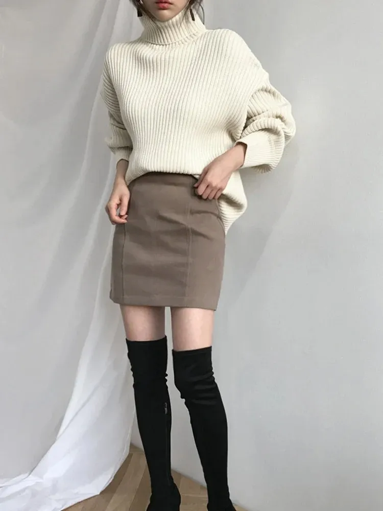 Women's Oversized Thick Lined Turtleneck Jumper | Ideal for Autumn/Winter