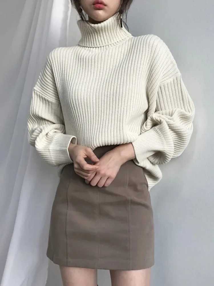 Women's Oversized Thick Lined Turtleneck Jumper | Ideal for Autumn/Winter