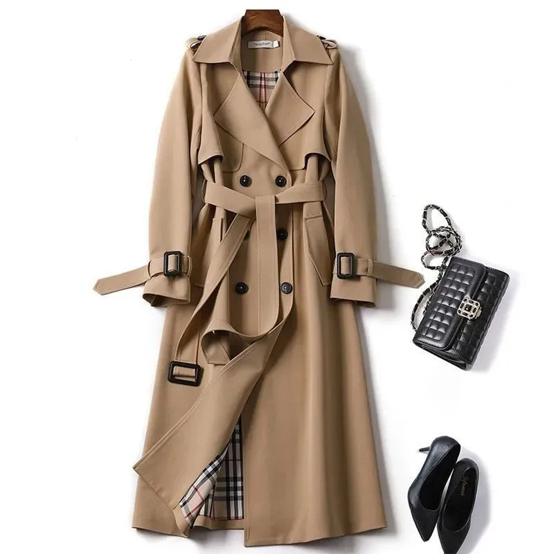 Women's Stylish Wool Long Trench Coat