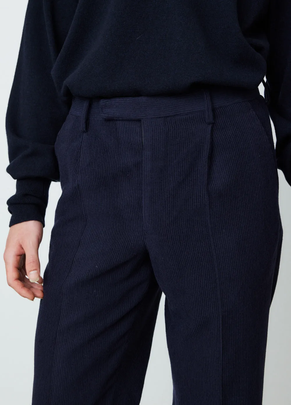 Wool Corduroy 1Tuck Trousers