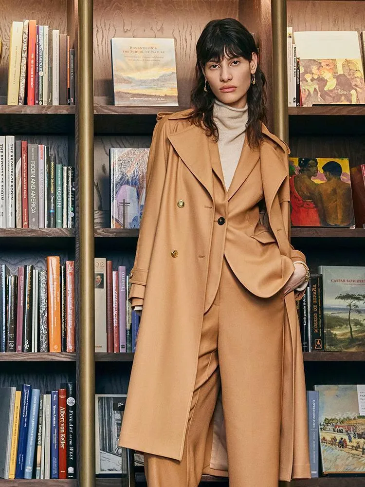 Worsted Wool Trench Coat