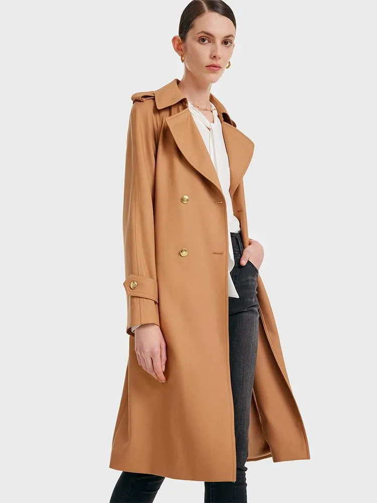 Worsted Wool Trench Coat