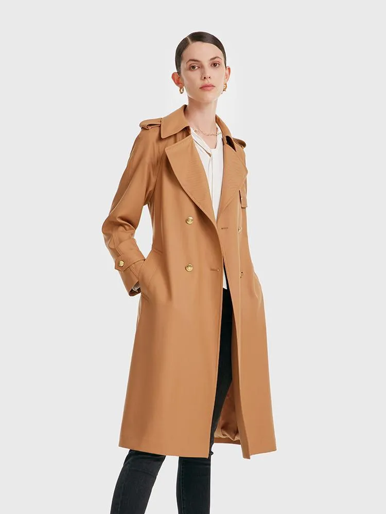 Worsted Wool Trench Coat