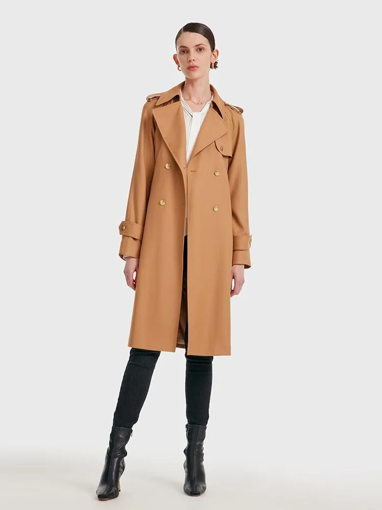 Worsted Wool Trench Coat