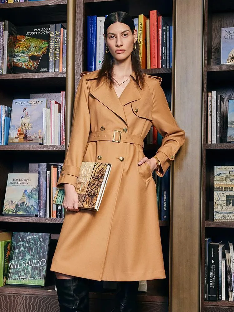 Worsted Wool Trench Coat