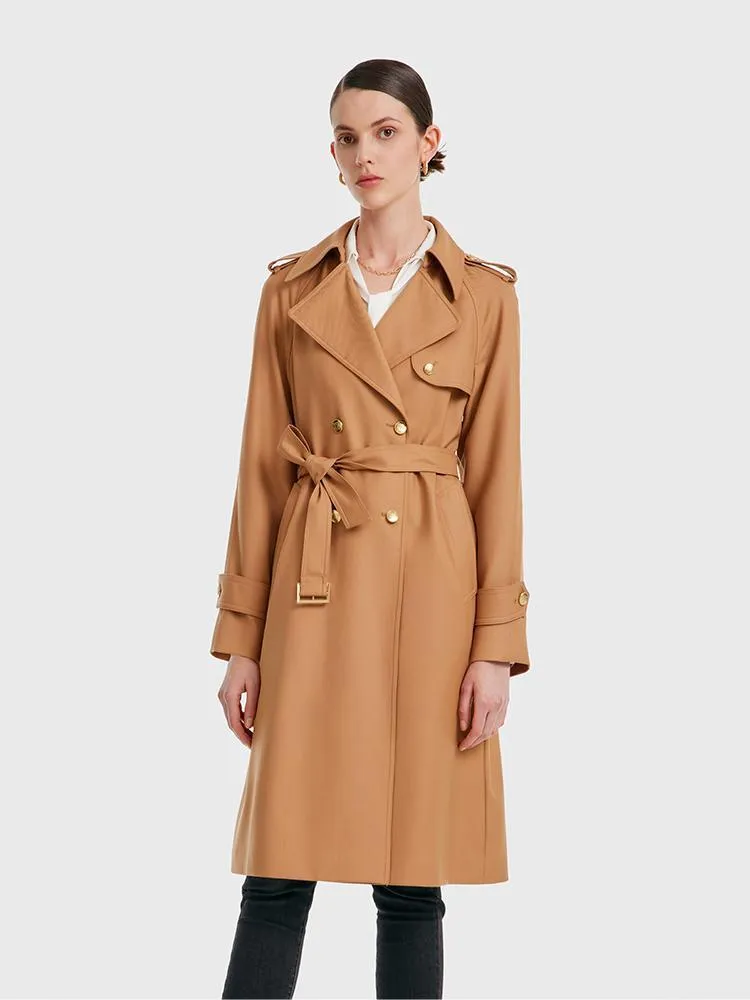 Worsted Wool Trench Coat