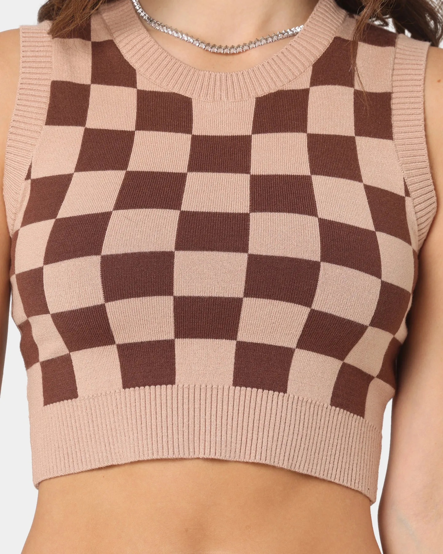 XXIII Women's Abela Check Vest Brown